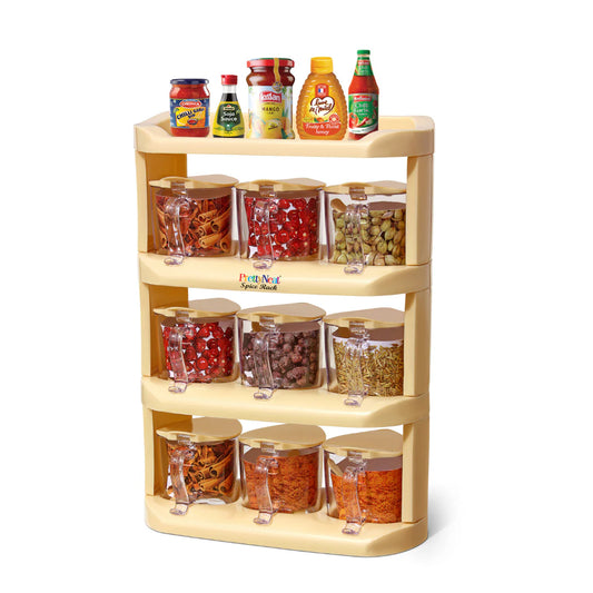 9 in 1 Spices Storage Organizer Masala Rack With Spoons