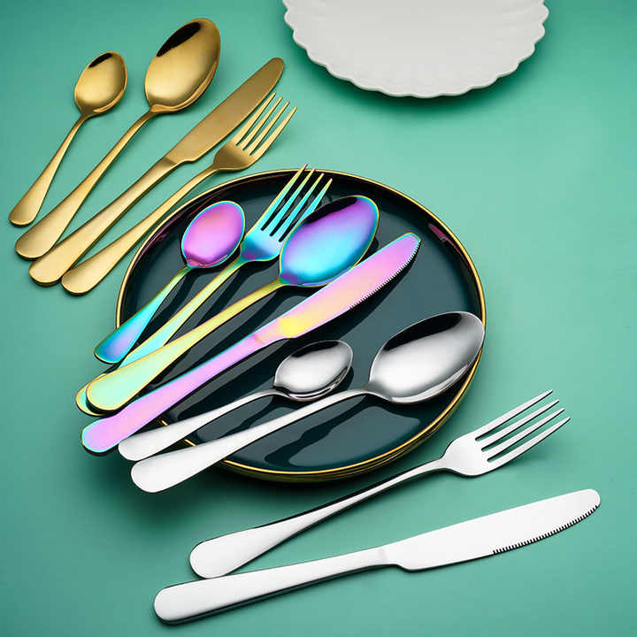 Colorful Plated Stainless Steel Cutlery Set