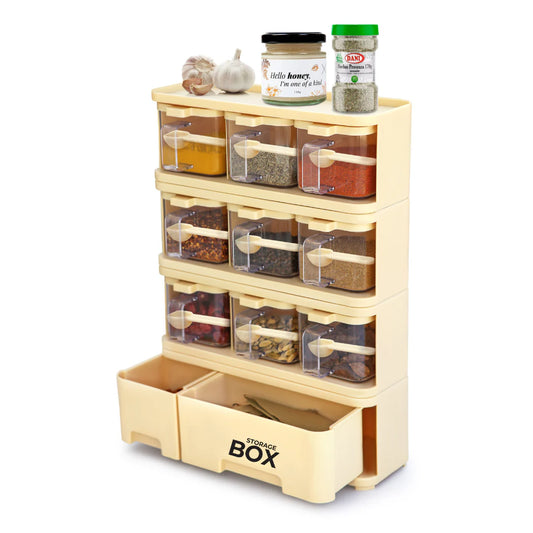 High Quality 9 Boxes 2 Cabinets Spice Rack with spons