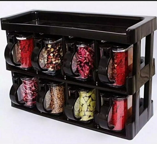 8 in 1  Wall Mountable Spice Jars Rack