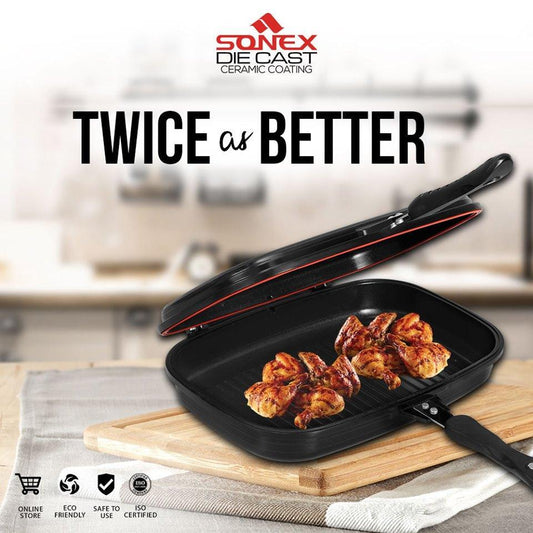 Non Stick Double Sided Grilled Pan - 30Cm